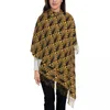 Шарфы 2024 Роскошный модный шарф с длинными кисточками Классические цветочные платки и обертывание женское обычное винтажное винтажное бандана