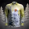 Chemises décontractées pour hommes chemises de Noël graphiques de flocons de neige verte 3D imprimer des boutons de manches de rue créatrice de mode