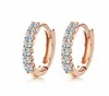 Authentic 925 Sterling Silver Pave Setting Huggie Hoop Earrings For Women Girls Gifts3646238
