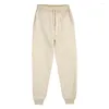 Herenbroek joggers joggen mannen en vrouwen elastische taille verlies casual broek wit beige roze gele hiphop heren zweet