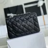 rectangle mini flap bag designer shoulder bag luxury bag 20cm handbags for woman genuine leather quilted purse lambskin caviar designer purse crossbody clutch bag