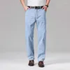 Jeans masculinos 2024 FINO PARA O LUZULO DE LUZULO MENINOS 95% Algodão solto Business Stretch Denim Masculino Calça