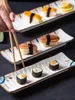 Placas de sushi japonês Plate Retângulo Cerâmica Cerâmica Creative Casa Casa Tabela de Tableware 23.7cm