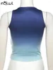 Tanques de mujeres Habris Blue MANEVELESS CROP TOP Party Fiesta de playa para mujeres 2024 Moda de verano Y2K Off Shoulder Bodycon Hollow Out Tank