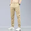 HighEnd Stretch Business Fashion Breathe Casual Pants Mens Spring and Summer Korean Version Slim Fit Cotton Trousers 240417