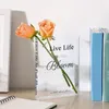 Vazen boekvorm acryl vaas artistiek modern decoratief literair geïnspireerd voor bloemen schattig