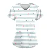 Koszulki damskie moda moda w nutce w dekolcie z krótkim rękawem z kieszeniami wydrukowane topy Ubrania Sprzedaż Plus Size 2024
