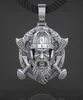 Gioielli nordici retrò uomini Viking Tomahawk Necklace Cioncant 316L in acciaio inossidabile Men039s Punk Skull Knight Jewelry1937029