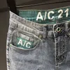 Summer Mens Fashion lavé à cinq points Shorts en denim Label de mode américain Stratted Breathable Shorts Jeans 240430