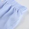 Short féminin 2024 Été américain décontracté bleu et blanc pantalon sportif de bande ABG filles épicées élastiques basse taille