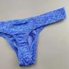 Onderbroek EU S-XL Sexy Mens Grote Pocket Thong Underwear Comfortabele polyester katoen T-back Briefing Medium stijging Tangas G-Neck Q240430