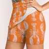 Faldas alegres de langosta naranja estampado de moda coreana verano para mujeres patrón de pantalón a prueba de luz feliz