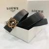 Fashion Double-sided Lychee Grain loewe Belt Luxury Men Women Designer Belt Width 3.8cm Gold Silver Smooth Buckle Leather Belts with box