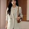 Women's Suits 2024 Female Leisure Solid Color Long Sleeved Split Suit Top Coat Spring And Autumn Annals Women Senior Trend Blazer Jacket