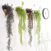 Dekorative Blumen 2pcs künstlicher Efeus Vine gefälschte Hängende Wand Willow Rattan Blätter Plastik Girlande Gras für Klimaanlagen Hausgarten