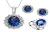 Серьги Ожерелье Голубой хрустальный камень невест кольцо для женщин для женщин Африканские ювелирные украшения наборы модных свадьбы3575628