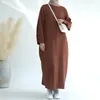 Etnik Giysiler 2024 Pamuklu Sade Dubai Abaya Türkiye Mütevazı İslami Elbiseler Kadın Günlük Müslüman Geleneksel Maxi