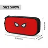 Kawaii Spider Red Web Pencil Case For Boys Gilrs Custom Cartoon grote opslagpen Bag Box School Accessoires