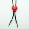 Цепочки западного винтажного галстука ожерелье красного сердца для мужчин и женских ювелирных подарков регулируются