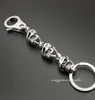 Einzigartige 316L Edelstahlschädel Herren Biker Rocker Punk Keychain 5L018KC3770394