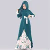 Etnische kleding Vintage Gedrukte moslimvrouwen Abaya Long Maxi -jurken Turkije Dubai Islamitische feest Ramadan jurk femme gewaden gewaad Vestidos