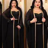 Roupas étnicas para mulheres muçulmanas 2024 abaya dubai kaftan maxi vestido de luxo 2 pcs