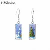 Boucles d'oreilles en peluche 2024 Tree de Noël Paignes d'hiver sur toile sur toile rectangulaire à crochet à crochet de dôme en verre