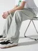 Herren Jeans Vintage Männer Korean Streetwear Übergroße gerissene Hose weit Bein Alt Solid Color Denim Hosen Kleidung W254