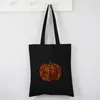 Sacs à provisions Pumpkin Canvas Tote Bag Halloween Party Fashion Floral Réutilisable Custom