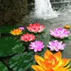 Имитировать вода лилия на открытом воздухе декор бассейн бассейн с 2-слойными цветочными лепестками вода лилия лилия мини-солнечный фонтан круглый 240430