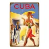 Seasides Metallmalerei Retro Besuch Kuba Libre Metallschilder Pub Bar Room Club Dekor Vintage Beach Urlaubs Wandkunst Pfandmale Plaque Havana Nacht Poster 30x20 cm
