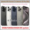 Gerenoveerd origineel ontgrendelde iPhone XR Covert to iPhone 15 Pro Max mobiele telefoon met 15Pro Max Camera uiterlijk 3G RAM 64 GB 128 GB 256 GB ROM MOBILEPHONE, A+Conditie