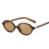 Lunettes de soleil Small Frame Vintage Femmes Brand Designer Sun Glasses Male Shades Fashion Miroir Ovale Black Rétro