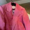 Женские костюмы onsozkdg 2024 Осень зимний розовый пиджак с длинными рукавами Женский дизайн шикарный дизайн.