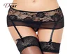 ComeONdear PA5102 Zwart Mesh Porte Jaretelles Bas Kousen met kousenroershangers Lingerie Plus Maat Bloemen Lace Garter Belt1033737