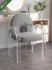 Estatuetas decorativas xl avançado cadeira de jantar de cristal molho stool backrest apoio de braço maquiagem