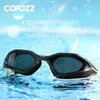 Copozz Men Professional Swimming bril elektroplate zwemglazen anti -mist UV Bescherming Verstelbare volwassen zwembrillen vrouwen 240417