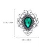 Brooches 2 Pcs Rhinestones Green Brooch Pin Zinc Alloy Clothes Decoration