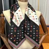 90 cm fyrkantig halsduk designer kvinnor silkes halsduk sjal älskar monogram mönster hijab mulberry silke fashionabla rör topp pannband strand täcke halsduk