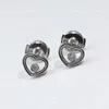 Singles Diamond Revolution Heart Earrings dames mode luxe merk juwelen feestjubileum cadeau 240430