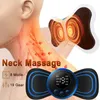 2024 Nek massagepleister met EMS Mini Neck Massager Elektronische pulsticker Schouderhals Massager Voetkussen Patchelectronische pulstimulator