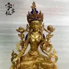 Figurine decorative 30 cm Buddhismo esoterico nepalese tibetano dorato dipinto dipinto di rame puro tara buddha statue guanyin bodhisattva bronzo