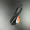 3,5 mm stereo mannelijke plug naar 2rca phono mannelijke audio AV video hoofdtelefoon adapter connector kabel kabel kabelsplitser