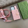 Dhgate telefoonhoes ontwerper iPhone -hoes voor Apple iPhone 15 14 Pro Max 13 12 14 14 x XR XS XSMAX Fashion Crossbody Wallet Card Holder Rand Lanyard Mobile Cover