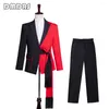 Men's Suits 224 Est Contrast Color Suit Set 2 Pieces Prom Jacket Pants Lace Closure Tassel Party Tuxedo For Men
