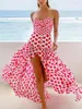 Swimwear pour femmes Little Love Imprimer des vêtements de plage de plage 1-pièce de maillot de bain et de baignoire à la jupe à fente haute sexy kimono 2024