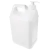 Garrafas de armazenamento 5L Bomba de sabão plástico líquido Dispensador de detergente (branco)
