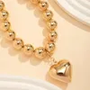 Colliers pendants Obega Big CCB Ball Bouded Chain Heart Shape Collier Fomen Women Color Color Trendy Clavicule Choker Jewelry