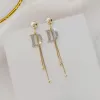 Bijoux de créateurs pendants à aiguille Sier Micro-Zirc Micles d'oreilles Snake BE Chain Tassel Oreing Brings D Mots F4Q3 #