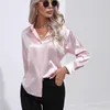 Women's Blouses Office Lady Solid Color Shirt For Women Multicolor Satin Imitation Silk Lange mouwen Spring Summer Clothing